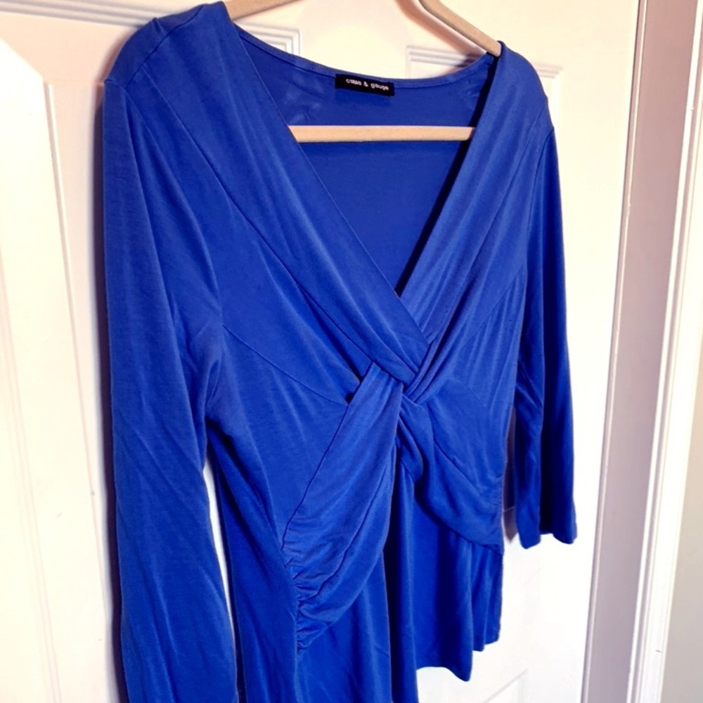 Ceruleum Blue Criss Cross Wrap Shirt